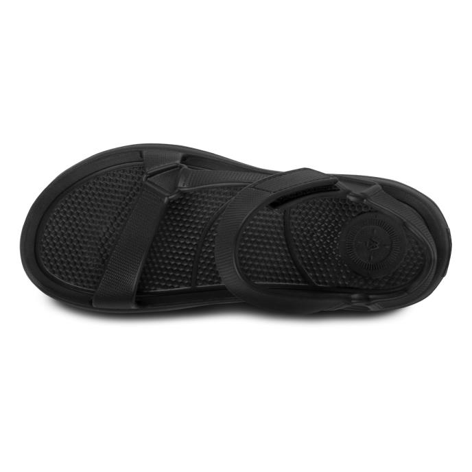 totes® SOLBOUNCE Mens Velcro Sport Sandal Black Extra Image 3